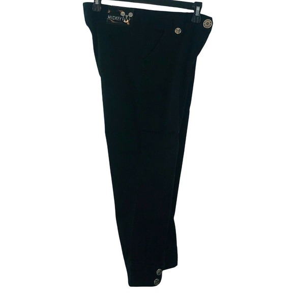 DISNEY Women’s Size 2 Mickey Mouse Black Capri Pants Silver Button - Picture 4 of 12